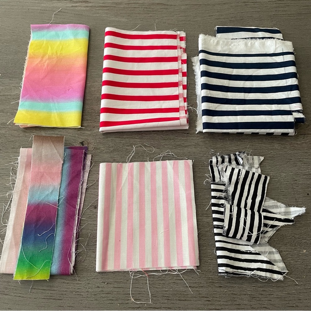 Assorted Striped Fabric Scrap Bundle